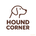 Logo of Hound Corner with a dog icon on a white background